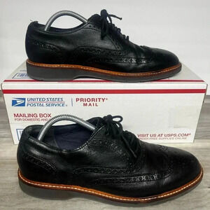 Cole Haan Black Grand 360 Wingtip Oxford Lace Dress Shoes Mens 8.5 EUC Casual